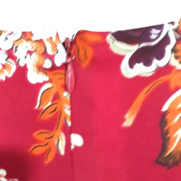 Ann Taylor Lining Red Floral Print Skirt Size 4 - Picture 7 of 9